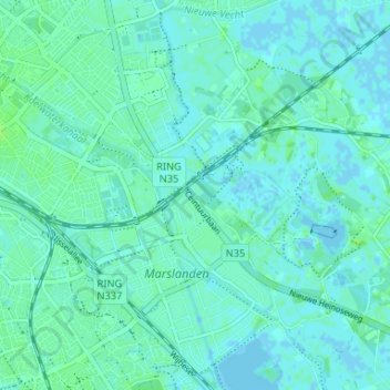 Zalne topographic map, elevation, terrain