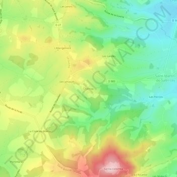 Charnay topographic map, elevation, terrain