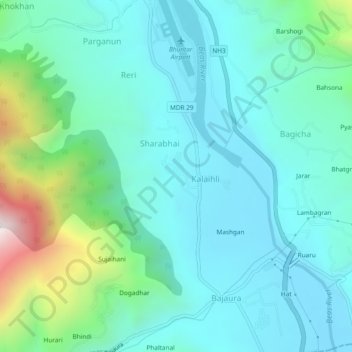 Banjar topographic map, elevation, terrain