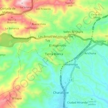 Tierra Blanca topographic map, elevation, terrain