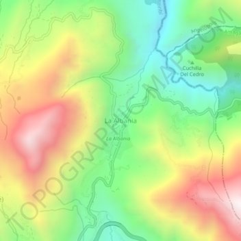 La Albania topographic map, elevation, terrain