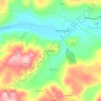 Monte Seco topographic map, elevation, terrain
