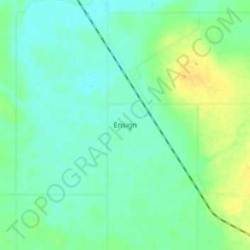 Ensign topographic map, elevation, terrain