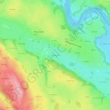 Gansmühle topographic map, elevation, terrain