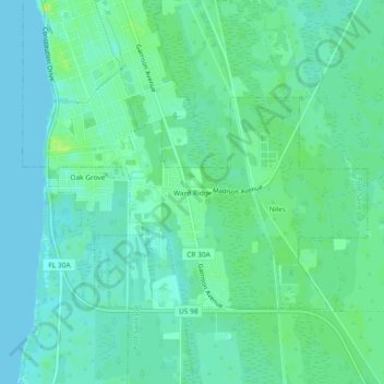 Ward Ridge topographic map, elevation, terrain