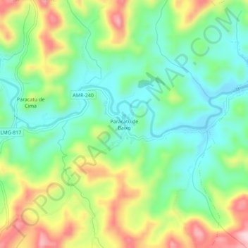 Paracatu de Baixo topographic map, elevation, terrain