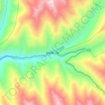 Siguniangshan topographic map, elevation, terrain