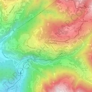 Les Posses-sur-Bex topographic map, elevation, terrain