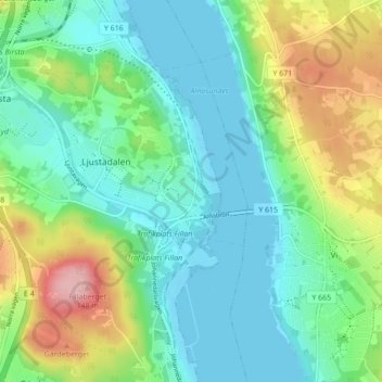 Johannedal topographic map, elevation, terrain