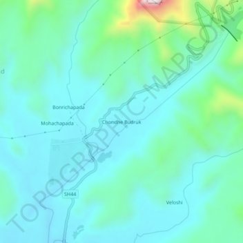 Chondhe Budruk topographic map, elevation, terrain