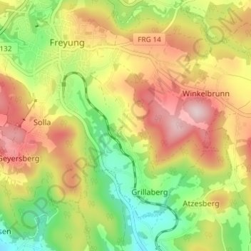 Pittersberg topographic map, elevation, terrain