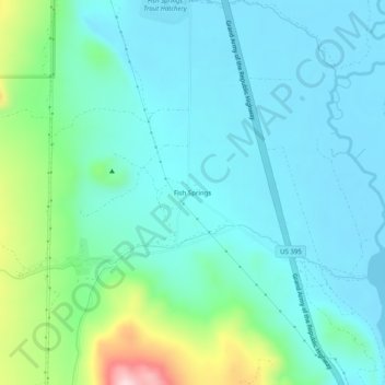 Fish Springs topographic map, elevation, terrain