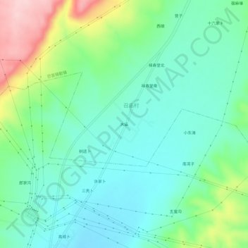Damiao topographic map, elevation, terrain