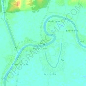 Laren topographic map, elevation, terrain
