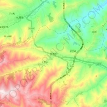 Yingtan topographic map, elevation, terrain
