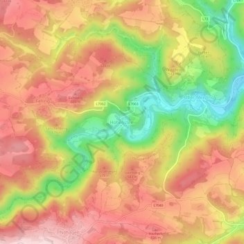 Hohenstein topographic map, elevation, terrain
