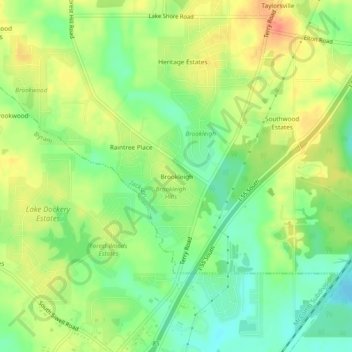 Brookleigh topographic map, elevation, terrain