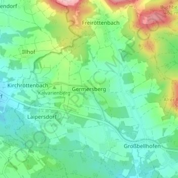 Germersberg topographic map, elevation, terrain