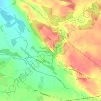 Hillsborough topographic map, elevation, terrain