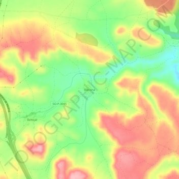 Blocona topographic map, elevation, terrain