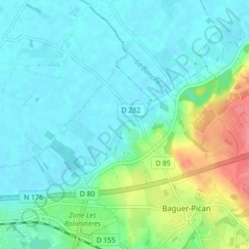 La Basse Roche topographic map, elevation, terrain