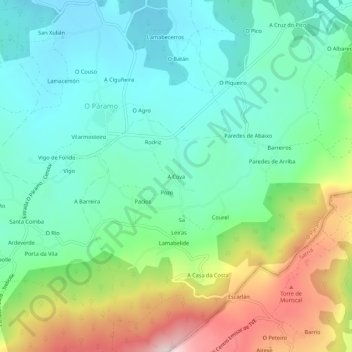 A Cova topographic map, elevation, terrain