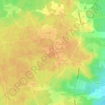 Ludeye topographic map, elevation, terrain