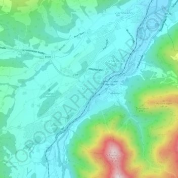 Mühldorf topographic map, elevation, terrain