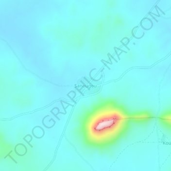 Sanougou topographic map, elevation, terrain