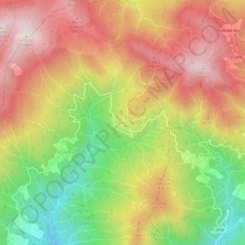 Pontito topographic map, elevation, terrain