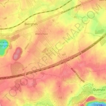 Wisbecq topographic map, elevation, terrain