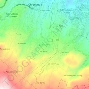 San Isidro topographic map, elevation, terrain