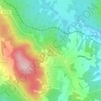 Anis topographic map, elevation, terrain