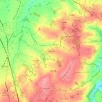 Weigersdorf topographic map, elevation, terrain