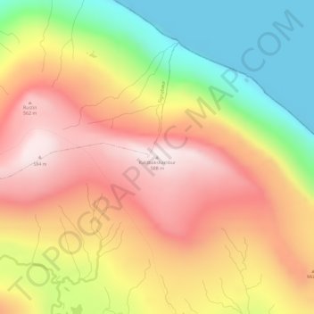 Kaldbakskambur topographic map, elevation, terrain