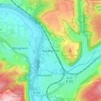 Diedesheim topographic map, elevation, terrain