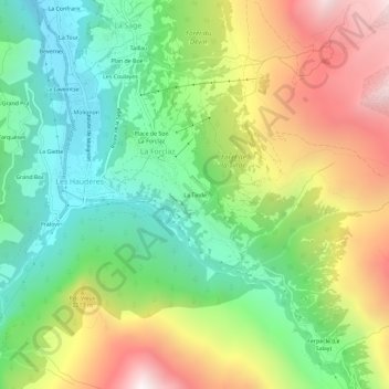 La Tinde topographic map, elevation, terrain