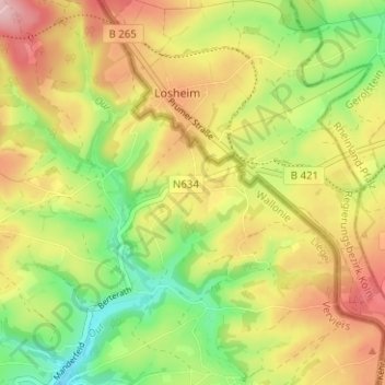 Hergersberg topographic map, elevation, terrain