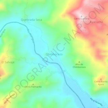 Chimborazo topographic map, elevation, terrain