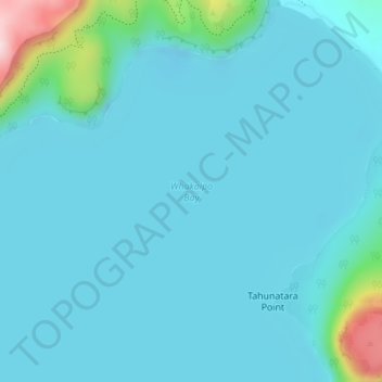 Whakaipo Bay topographic map, elevation, terrain