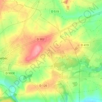 Le Melleret topographic map, elevation, terrain