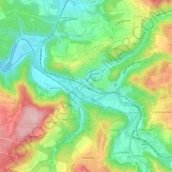 Kollbrunn topographic map, elevation, terrain