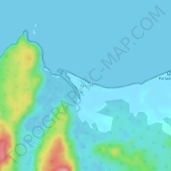 Arusí topographic map, elevation, terrain