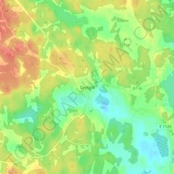 Grytgöl topographic map, elevation, terrain