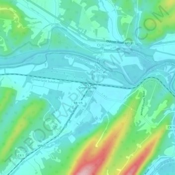 Green Spring topographic map, elevation, terrain
