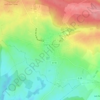 Petite Rue topographic map, elevation, terrain