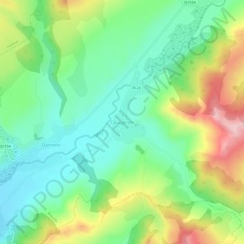 Călugăreni topographic map, elevation, terrain
