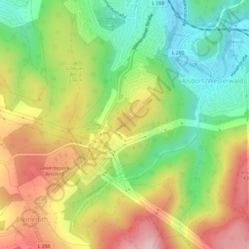 Alsberg topographic map, elevation, terrain