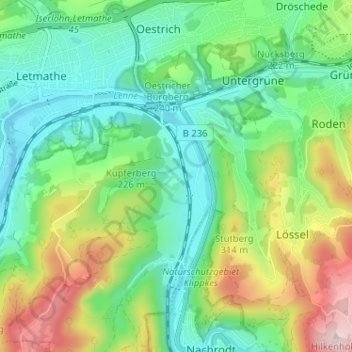 Stenglingsen topographic map, elevation, terrain