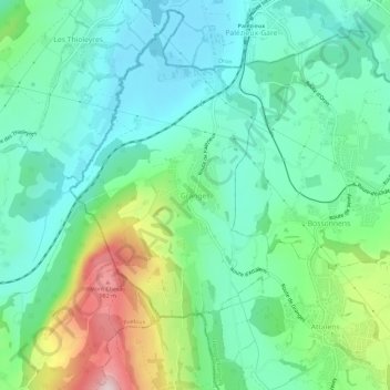 Granges topographic map, elevation, terrain